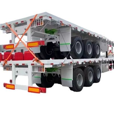 30-80 toneladas 2 3 4 eixos 20 40 45 pés cama plana semi-reboque com e tamanho personalizável