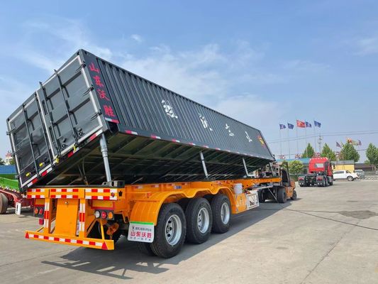 WS Transporte de pedra durável 3 eixos 50 toneladas camião de descarga lateral semi-reboque para solução