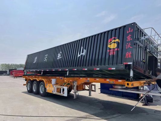 WS Transporte de pedra durável 3 eixos 50 toneladas camião de descarga lateral semi-reboque para solução