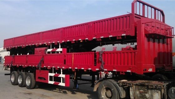 Cores personalizadas 3 eixo Semi Side Wall Fence Semi trailer com suspensão mecânica