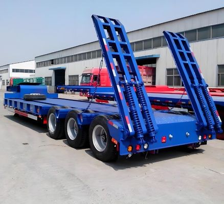 3 eixos de pescoço de ganso Lowboy Low Loader caminhão trailer para escavadeira Nós temos você coberto