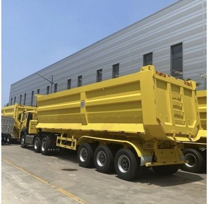 Q345B / T700 Semi-reboque hidráulico traseiro para transporte de areia