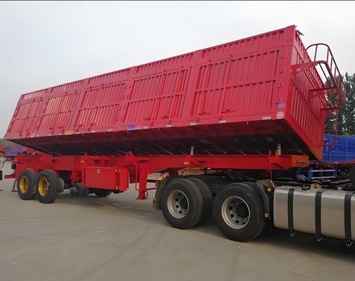 30 a 100 toneladas de carga útil semirreboque de inclinação lateral 13000x2550x2900 para camiões e cargas a granel