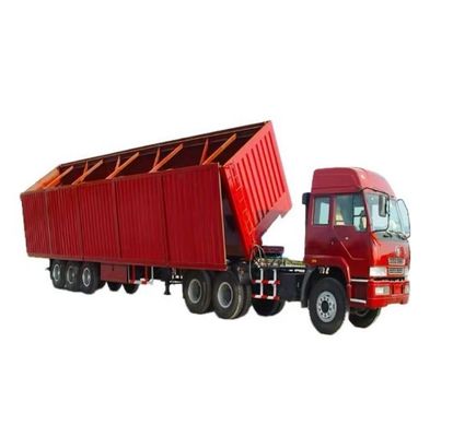 Pedido dos clientes Semi-reboque de descarga lateral de elevação hidráulica com tri-eixo e material de aço