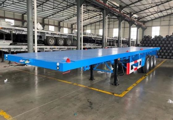 Carga máxima de Wosheng 30000 kg 3 eixo 4 eixo Container de aço cama plana semi-reboque