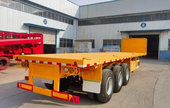 Carga máxima de Wosheng 30000 kg 3 eixo 4 eixo Container de aço cama plana semi-reboque
