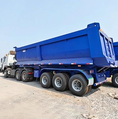 80T Sistema de travagem de dupla linha U Forma de aço Hidráulico de inclinação de inclinação traseira de semi-reboque