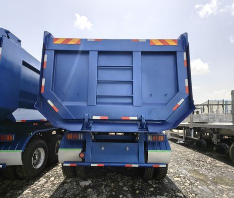 80T Sistema de travagem de dupla linha U Forma de aço Hidráulico de inclinação de inclinação traseira de semi-reboque