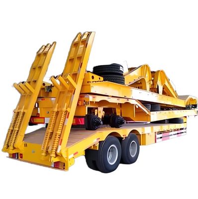 Semi-reboque de carga frontal de aço para transporte de máquinas de construção