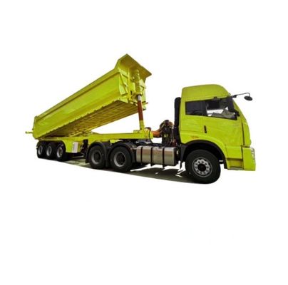 Trailers de camiões WS Alumínio Tri-eixo Hidráulico Grão traseiro Dump Tipper Semi camiões Trailers