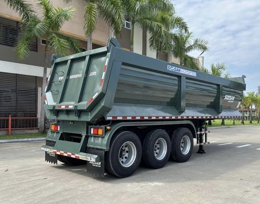 Trailers de camiões WS Alumínio Tri-eixo Hidráulico Grão traseiro Dump Tipper Semi camiões Trailers