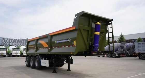 Trailers de camiões WS Alumínio Tri-eixo Hidráulico Grão traseiro Dump Tipper Semi camiões Trailers