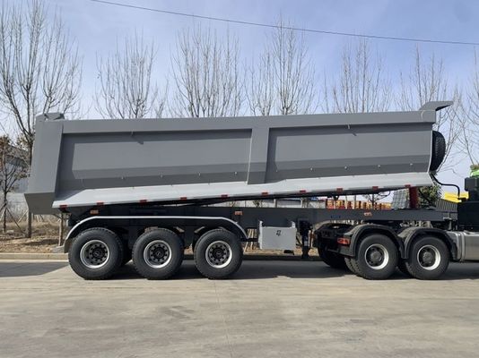 Trailers de camiões WS Alumínio Tri-eixo Hidráulico Grão traseiro Dump Tipper Semi camiões Trailers