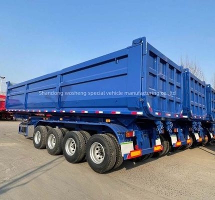 Semi-reboque hidráulico traseiro de descarga de 28 t de engrenagem de aterragem de carga pesada tipo U para transporte de aço