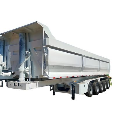 Customização 80-100 toneladas 45 CBM Tipping Semi Trailer para caminhão e U Shape Rear Dump
