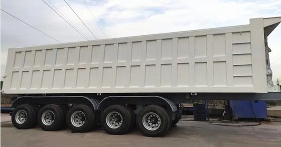 Customização 80-100 toneladas 45 CBM Tipping Semi Trailer para caminhão e U Shape Rear Dump