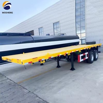 Semi-reboque de banco plano 3 eixos 4 eixos 20FT 40FT para transporte seguro e suave de contentores
