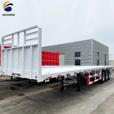 Semi-reboque de banco plano 3 eixos 4 eixos 20FT 40FT para transporte seguro e suave de contentores