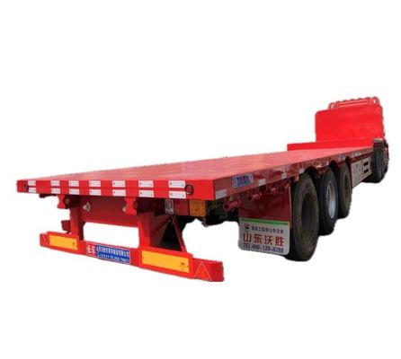 Reboque de caminhão 3 eixos Semi-reboque de banco plano com pneus 12.00R22.5 e alta capacidade de carga