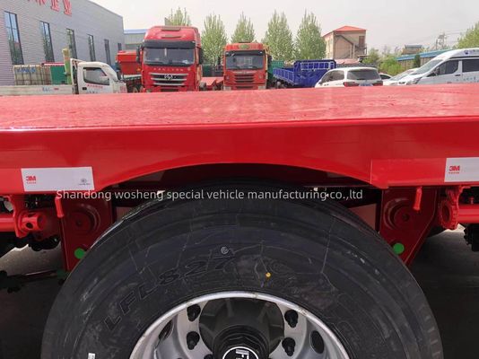 Reboque de caminhão 3 eixos Semi-reboque de banco plano com pneus 12.00R22.5 e alta capacidade de carga