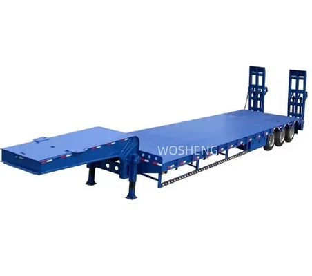 Transportes Equipamento pesado customizável Lowboy Truck Flatbed Low Bed Semi-trailer