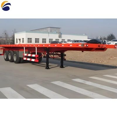 Wosheng Flat Bed Truck Trailer com 3.5 &quot;90mm King Pin e 28t Heavy Duty Landing Gear