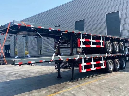 Dimensão e cor personalizadas 3 4 Container de eixo Flatbed Flat Semi-trailer para caminhão