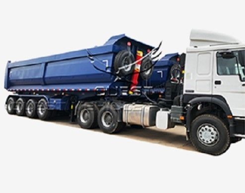 Wosheng customizado 3 eixo Tri-Eixel traseiro Semi-remolque de descarga com carga útil máxima 40000 kg
