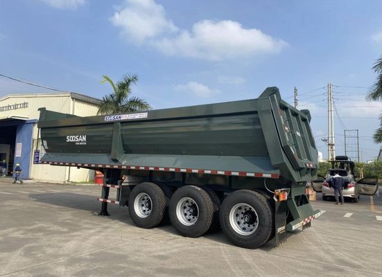 Wosheng customizado 3 eixo Tri-Eixel traseiro Semi-remolque de descarga com carga útil máxima 40000 kg