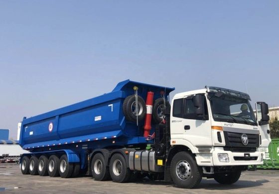 Wosheng 30-80 toneladas traseiro Semi-reboque de descarga com carga máxima 30000 kg e design tipo U