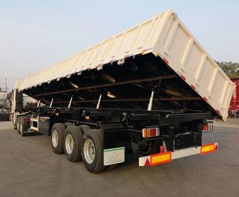 Semi-reboque de descarga lateral de 30-100 toneladas para transporte de carvão e areia Construção pesada