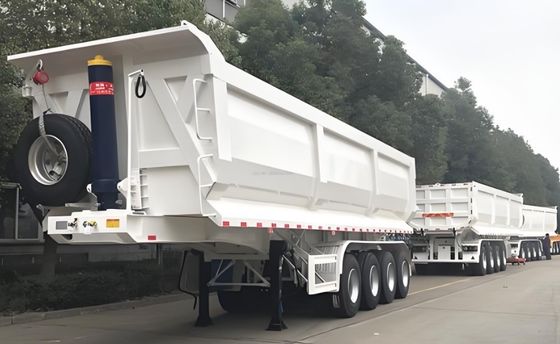 Semi-remolque de 30-100T de capacidade 4/3 para descarga traseira de construção