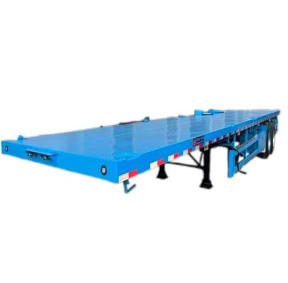 Semi-reboque 2 eixo 20FT 40FT contêiner de cama plana pneu de reboque de caminhão de cama plana 12.00R22.5