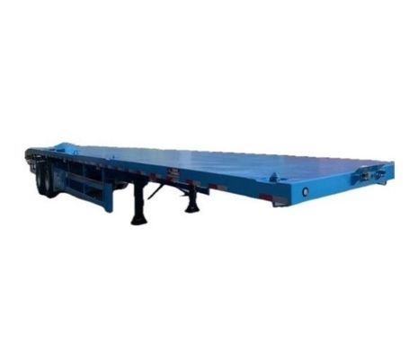 Wosheng semi-reboque 2/3 eixos reboque de caminhão de contêineres de piso plano com pneus 12.00R22.5