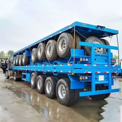 Suspensão mecânica 3 eixos 20ft 40ft 45ft transportador de contentores Semi-remolque de cama plana
