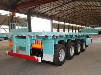 Semi-reboque de 4 eixos de suspensão mecânica para transporte de contêineres de 20 pés por 40 pés