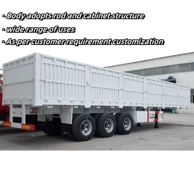 Material de aço Semirreboque de três eixos para transporte a granel de 40 toneladas 12400X2500X3650mm