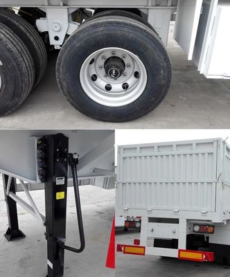 Material de aço Semirreboque de três eixos para transporte a granel de 40 toneladas 12400X2500X3650mm