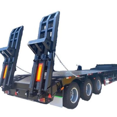 Multi 3/4 eixos 60 80 100 toneladas Lowboy Lowbed Semi-trailer para caminhão e competitivo