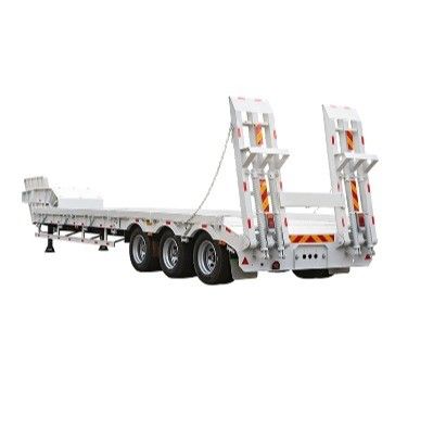 30-100 Tons Direção Extensível Drop Flat Truck Trailer com pneus personalizados 12R22.5