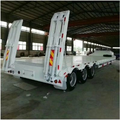 30-100 Tons Direção Extensível Drop Flat Truck Trailer com pneus personalizados 12R22.5
