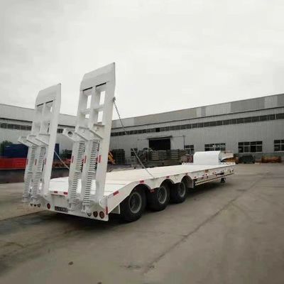 30-100 Tons Direção Extensível Drop Flat Truck Trailer com pneus personalizados 12R22.5