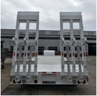 3/4 eixo 40-100 toneladas pescoço de ganso Lowboy cama baixa caminhão semi-reboque para de Wosheng