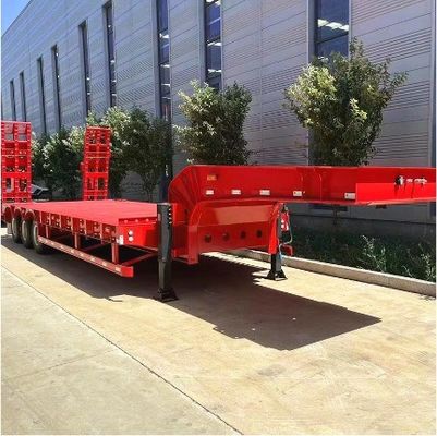 3/4 eixo 40-100 toneladas pescoço de ganso Lowboy cama baixa caminhão semi-reboque para de Wosheng
