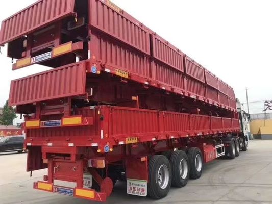 Remolque de inclinação lateral para areia de pedra Tri 3 eixos 50 toneladas Remolque de descarga lateral