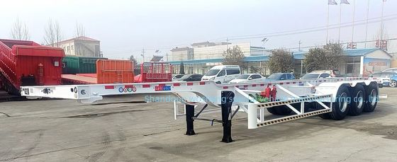Wosheng 3 Axel 20FT 40FT Container Skeleton Semi-trailer para transporte de contêineres