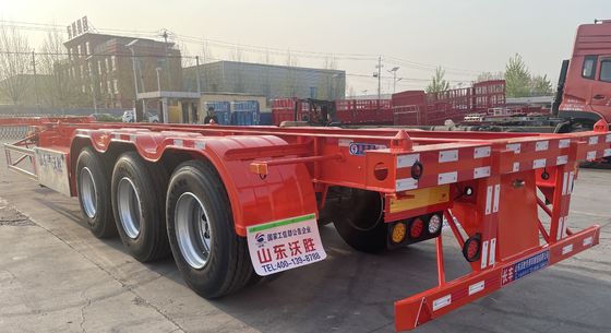 3 eixos Container Chassis Skeleton Trailer para transporte de contêineres cor personalizada