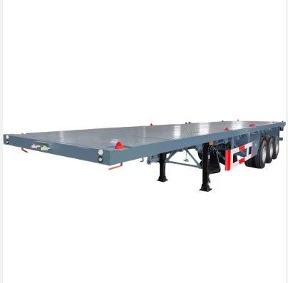 Alta carga útil 50 toneladas 3 ou 4 eixos Container de doca de cama plana Semi-remolque de personalização