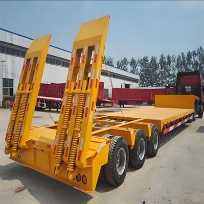 Wosheng 3 eixos 50-100 toneladas Low Boy Low Bed Truck Semi-trailer com 13000x3000x3300