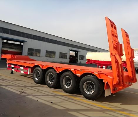Wosheng 3 eixos 50-100 toneladas Low Boy Low Bed Truck Semi-trailer com 13000x3000x3300